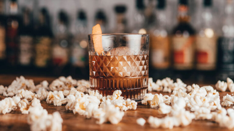 Redenbacher old fashioned, popcorn + rum = fantastic